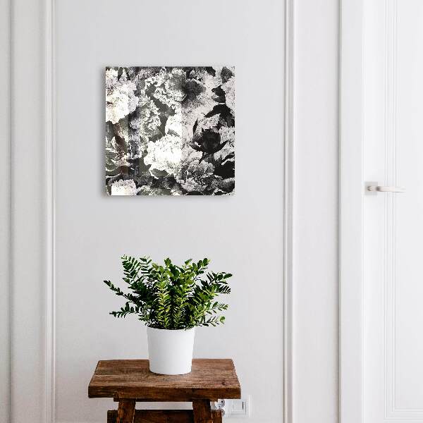 Cassetta portachiavi Fiori bianchi e neri