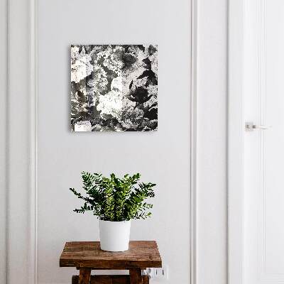 Cassetta portachiavi Fiori bianchi e neri