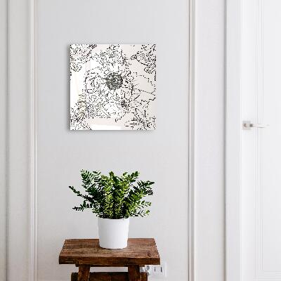 Cassetta portachiavi da muro Fiori bianchi e neri