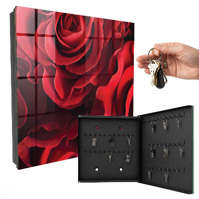 Armadietto portachiavi da parete Rose rosse