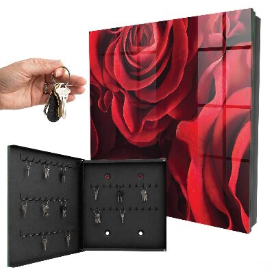 Armadietto portachiavi da parete Rose rosse