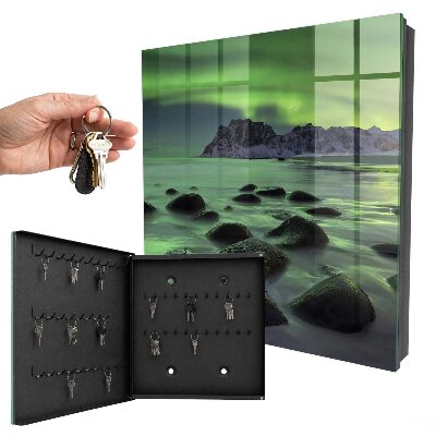 Cassetta portachiavi da muro Aurora boreale