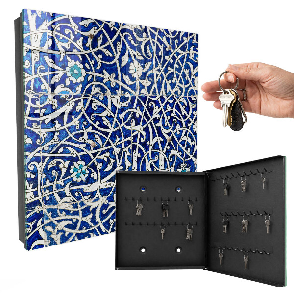 Armadietto portachiavi da parete Arabesco blu