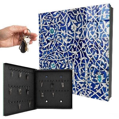 Armadietto portachiavi da parete Arabesco blu