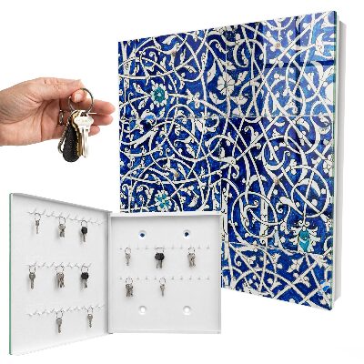 Armadietto portachiavi da parete Arabesco blu