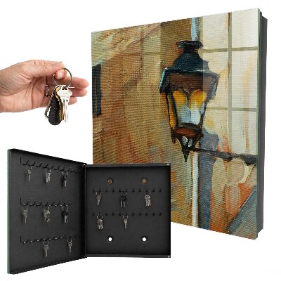 Cassetta portachiavi da muro Lampada retrò