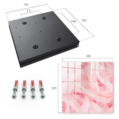 Cassetta portachiavi da muro Piume rosa