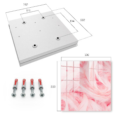 Cassetta portachiavi da muro Piume rosa