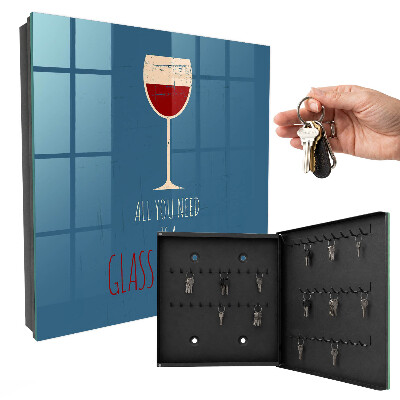 Cassetta portachiavi da muro Bicchiere di vino