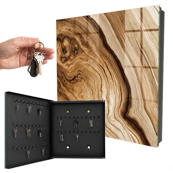 Cassetta portachiavi da muro Onde di legno