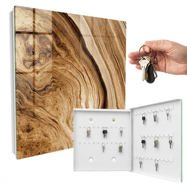 Cassetta portachiavi da muro Onde di legno