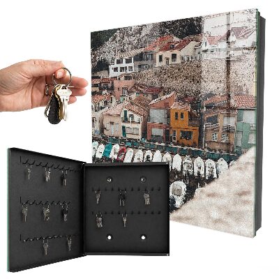 Cassetta portachiavi Una città costiera