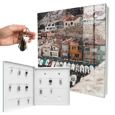 Cassetta portachiavi Una città costiera