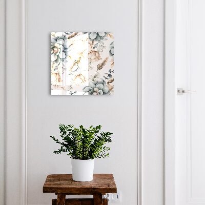 Armadietto portachiavi da parete Fiori ad acquerello