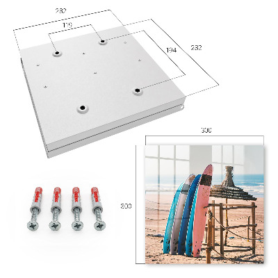 Armadietto portachiavi da parete Tavole da surf da spiaggia