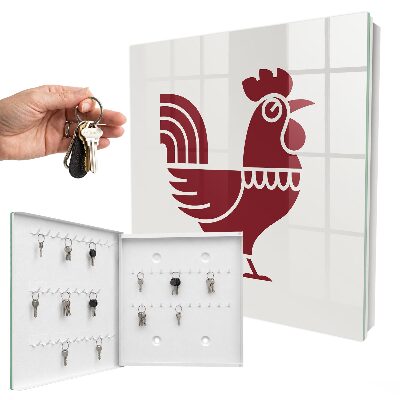 Cassetta portachiavi Gallo in stile popolare