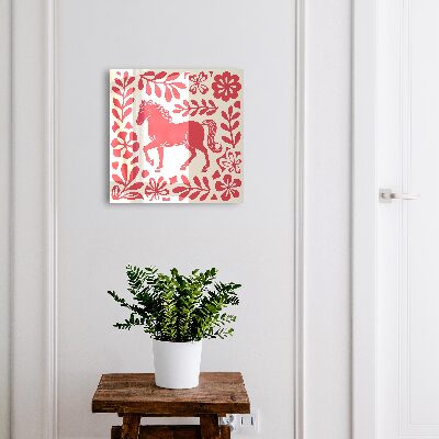 Cassetta portachiavi da muro Illustrazione popolare con motivo equino