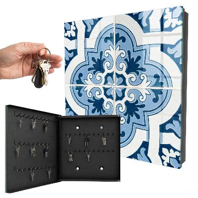 Armadietto portachiavi da parete Piastrelle blu