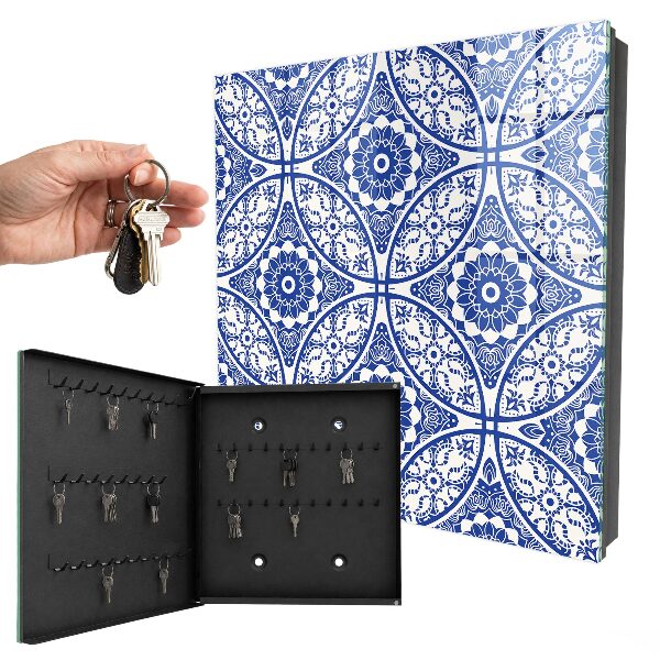 Armadietto portachiavi da parete Mosaico blu