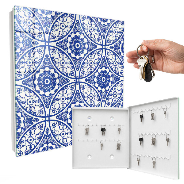 Armadietto portachiavi da parete Mosaico blu