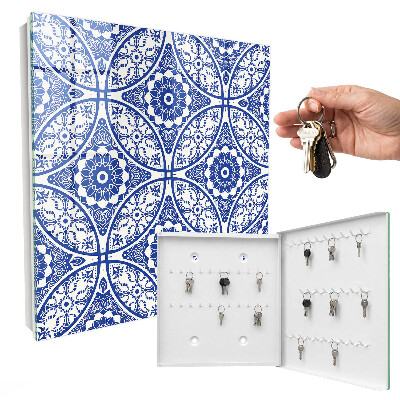 Armadietto portachiavi da parete Mosaico blu