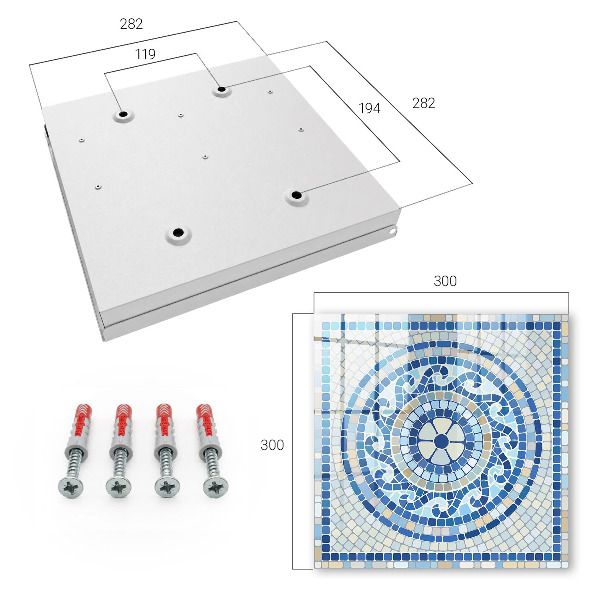 Cassetta portachiavi Mosaico geometrico