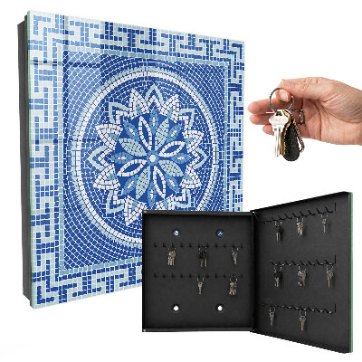 Armadietto portachiavi da parete Mosaico blu