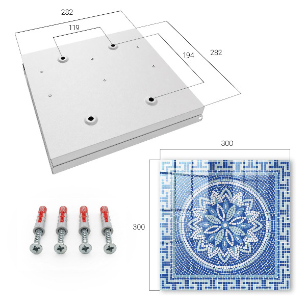 Armadietto portachiavi da parete Mosaico blu