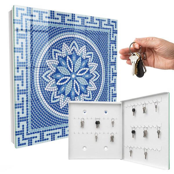 Armadietto portachiavi da parete Mosaico blu