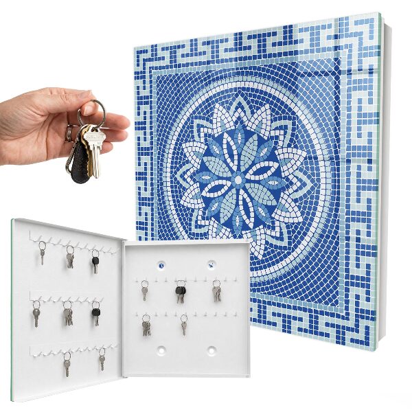 Armadietto portachiavi da parete Mosaico blu