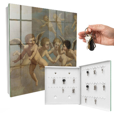 Cassetta portachiavi da muro Angeli volanti Putti Pittura barocca