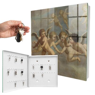 Cassetta portachiavi da muro Angeli volanti Putti Pittura barocca