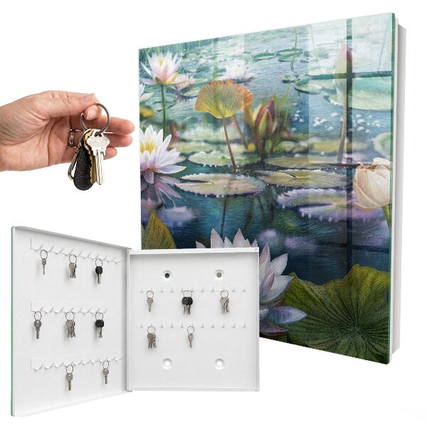 Armadietto portachiavi da parete Fiori d'acqua