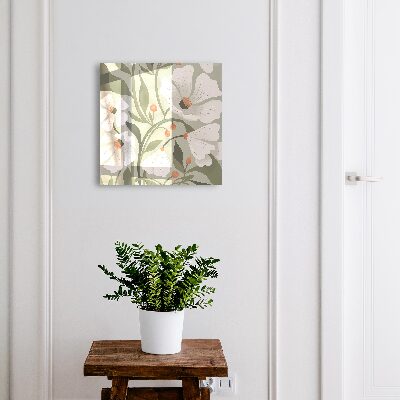 Cassetta portachiavi da muro Fiori beige