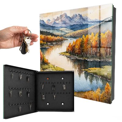 Cassetta portachiavi da muro Montagne d'autunno