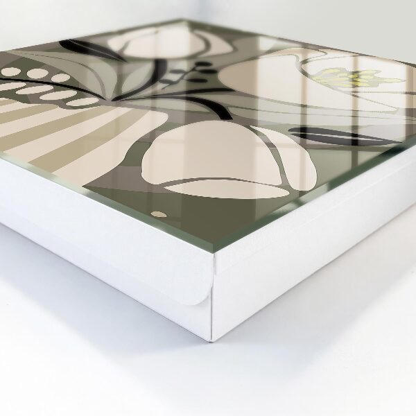 Cassetta portachiavi da muro Fiori beige
