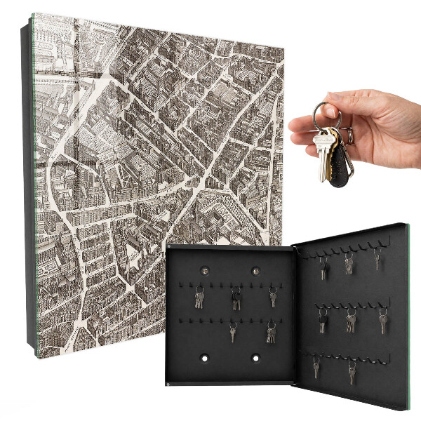 Cassetta portachiavi da muro Mappa della città