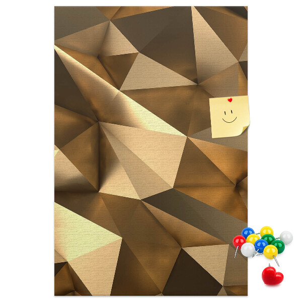 Bacheca di sughero con motivi geometrici nelle tonalità del marrone