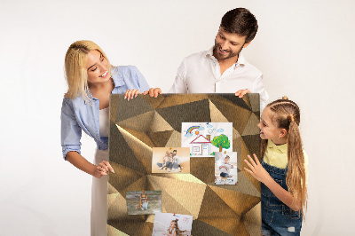 Bacheca di sughero con motivi geometrici nelle tonalità del marrone