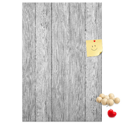 Bacheca di sughero con stampa effetto assi di legno grigie