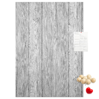 Bacheca di sughero con stampa effetto assi di legno grigie