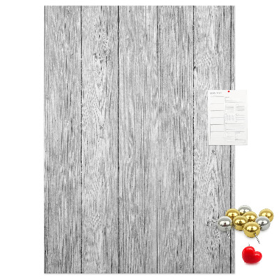 Bacheca di sughero con stampa effetto assi di legno grigie