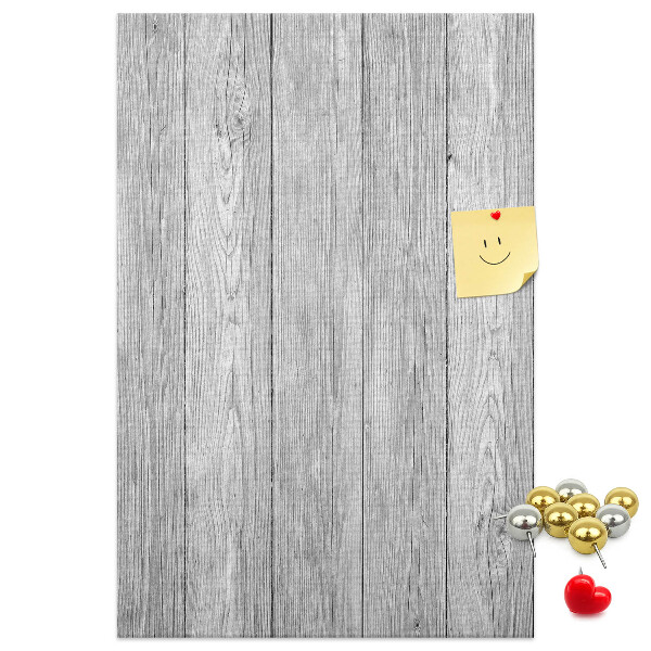Bacheca di sughero con stampa effetto assi di legno grigie