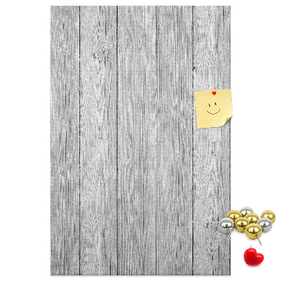 Bacheca di sughero con stampa effetto assi di legno grigie