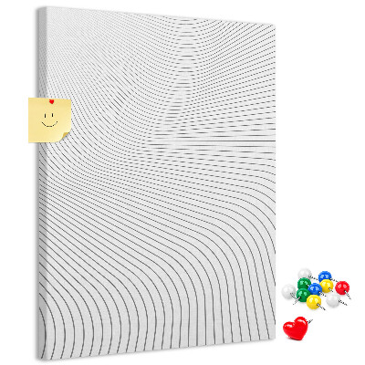 Bacheca di sughero con motivo monocromatico a onde di linee
