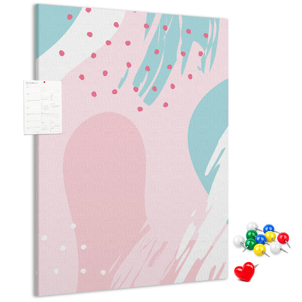 Bacheca di sughero con stampa a macchie astratte in colori pastello
