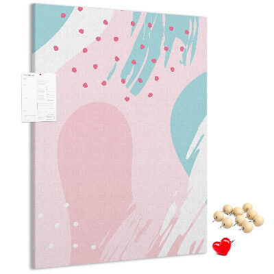 Bacheca di sughero con stampa a macchie astratte in colori pastello