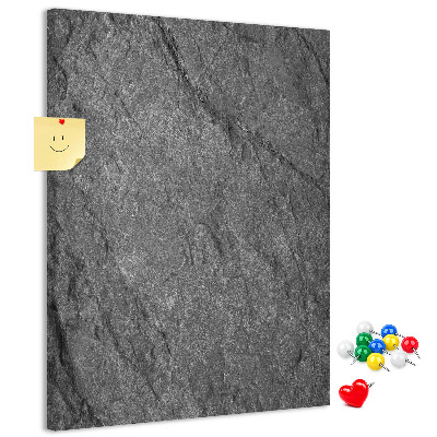 Bacheca di sughero con stampa effetto pietra naturale grigio-nera