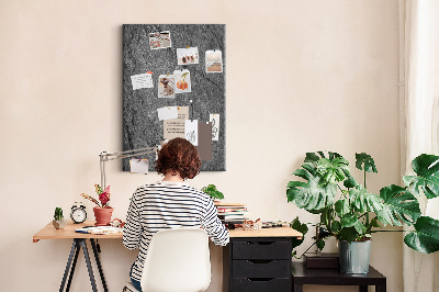 Bacheca di sughero con stampa effetto pietra naturale grigio-nera