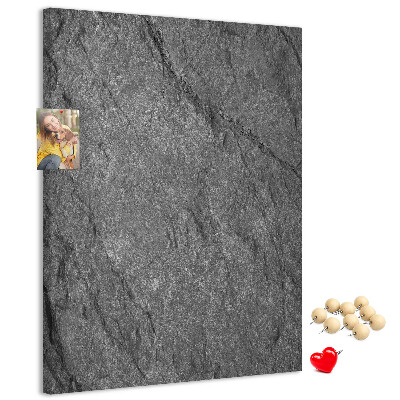 Bacheca di sughero con stampa effetto pietra naturale grigio-nera
